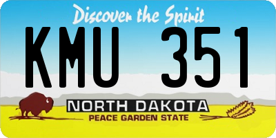 ND license plate KMU351