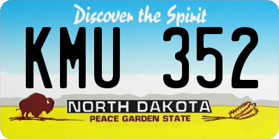 ND license plate KMU352
