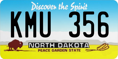 ND license plate KMU356