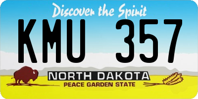 ND license plate KMU357