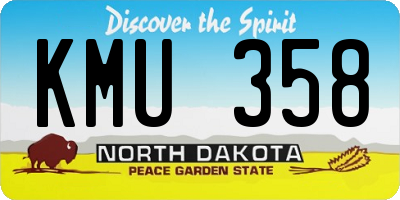 ND license plate KMU358