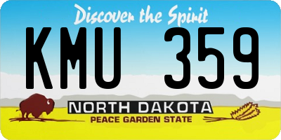 ND license plate KMU359