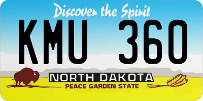 ND license plate KMU360