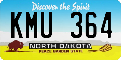 ND license plate KMU364
