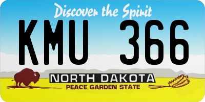 ND license plate KMU366