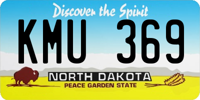 ND license plate KMU369