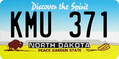 ND license plate KMU371