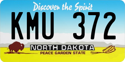 ND license plate KMU372