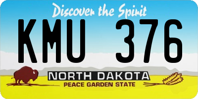 ND license plate KMU376