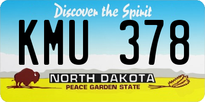 ND license plate KMU378