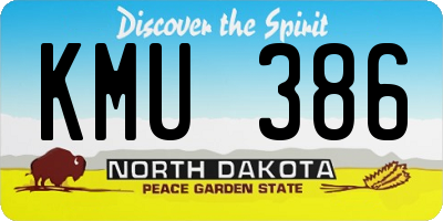 ND license plate KMU386