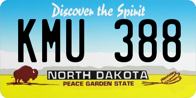ND license plate KMU388