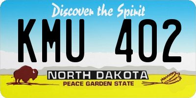 ND license plate KMU402