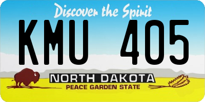 ND license plate KMU405