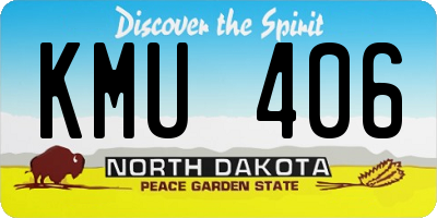 ND license plate KMU406