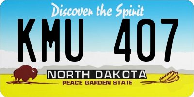ND license plate KMU407