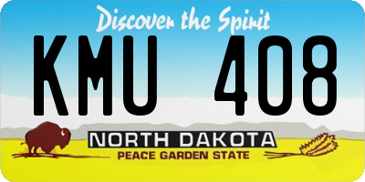 ND license plate KMU408