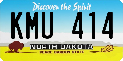 ND license plate KMU414