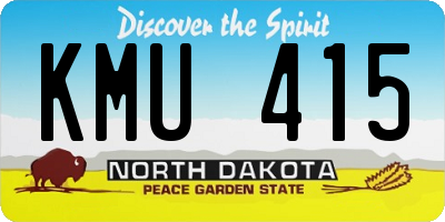 ND license plate KMU415