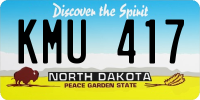 ND license plate KMU417