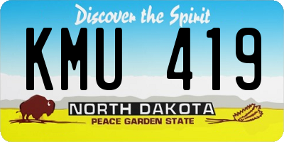 ND license plate KMU419