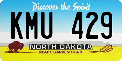 ND license plate KMU429