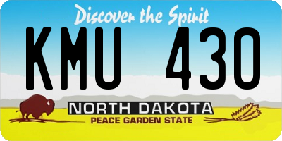 ND license plate KMU430