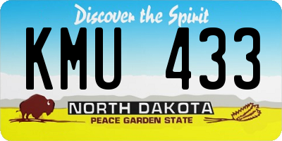 ND license plate KMU433