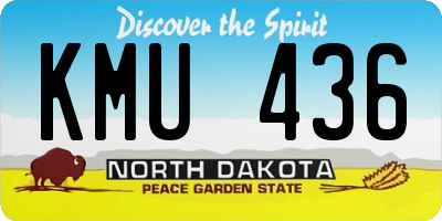 ND license plate KMU436