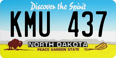 ND license plate KMU437