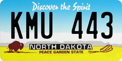 ND license plate KMU443