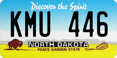 ND license plate KMU446