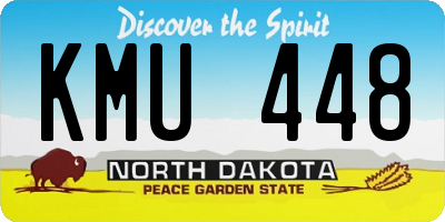 ND license plate KMU448