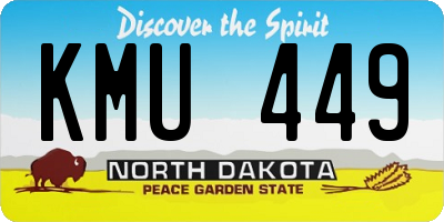ND license plate KMU449