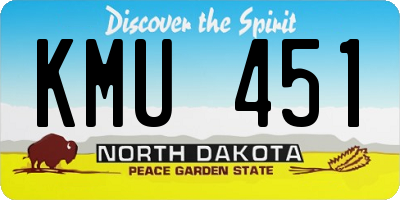ND license plate KMU451