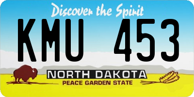 ND license plate KMU453