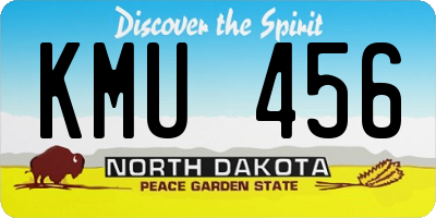 ND license plate KMU456