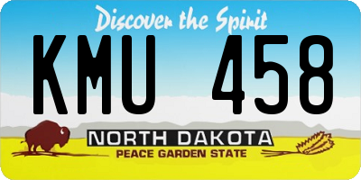 ND license plate KMU458
