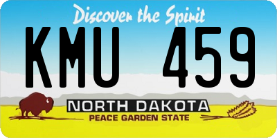 ND license plate KMU459
