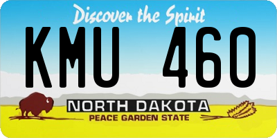 ND license plate KMU460