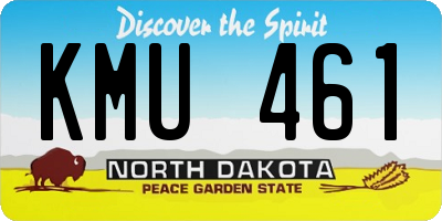 ND license plate KMU461