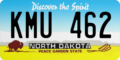 ND license plate KMU462