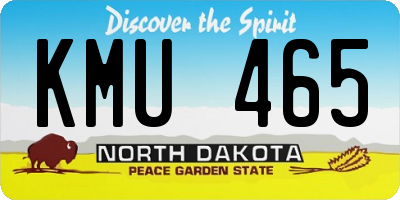 ND license plate KMU465