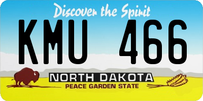 ND license plate KMU466
