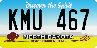 ND license plate KMU467