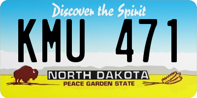 ND license plate KMU471