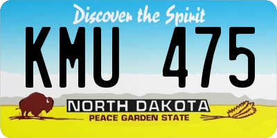 ND license plate KMU475