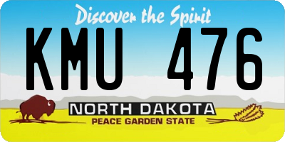 ND license plate KMU476