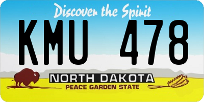 ND license plate KMU478