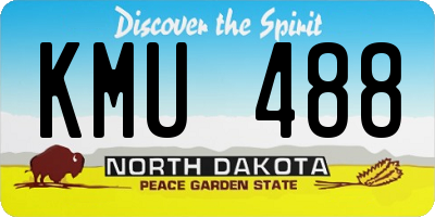 ND license plate KMU488